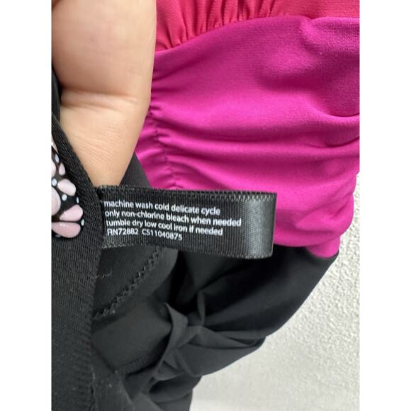 Fashion Bug Womens Dress Size Small Pink Black Sleeveless - Picture 5 of 11